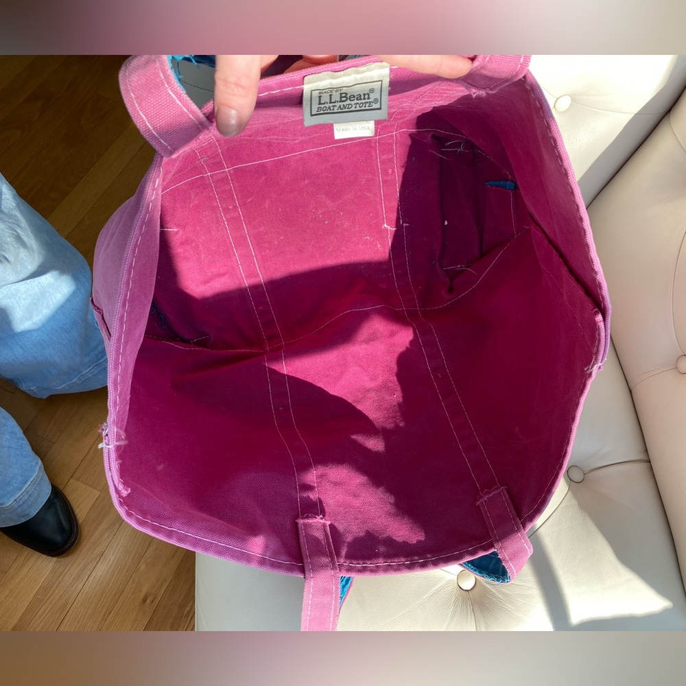 Vintage L.L. Bean Boat & Tote 22” – Magenta & Teal – Made in USA – Rare Colorway - Picture 9 of 12
